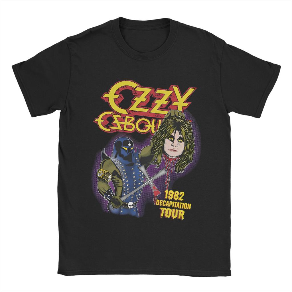 Czarny T-shirt Black Sabbath Ozzy Osbourne dla mężczyzn Trasa Back To The Beginning Bawełniany T-shirt z okrągłym dekoltem i krótkim rękawem Ubrania