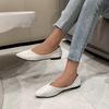 Outer size large size single shoes spring and summer new pointed fashion plaid shallow mouth flat bottom Doudou women's shoes