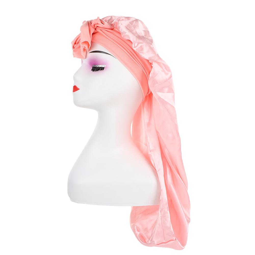 Touca Longa de Cetim de Seda para Mulheres - Proteção Capilar com Laço