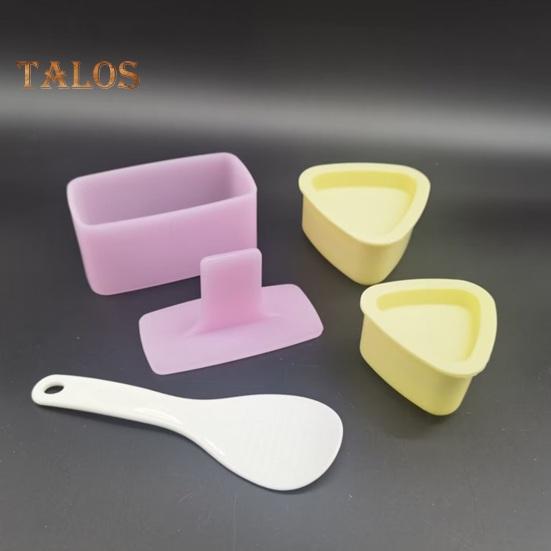4Pcs Rice Ball Mold Onigiri Mold Kit with Triangle Rice Molds Sushi Stamper Rice Spoon Easy Release Make Sushi Rice Balls Musubi Kitchen Helper