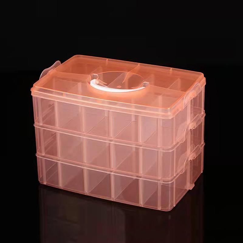 3 Tiers Transparent Plastic Makeup Organizer Jewelry Storage Box Removable Storage Case Toys Organizer Finishing Box