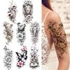 1 Sheet Leopard Flower Butterfly Elephant Dog Temporary Tattoos For Women Girls Lion Magic Book Fake Tattoo Sleeve Waterproof