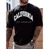 European Sizes Men's Casual Trendy Alphabets Graphic Print Comfortable Crew Neck Short Sleeve T-shirts, Summer Top Tees