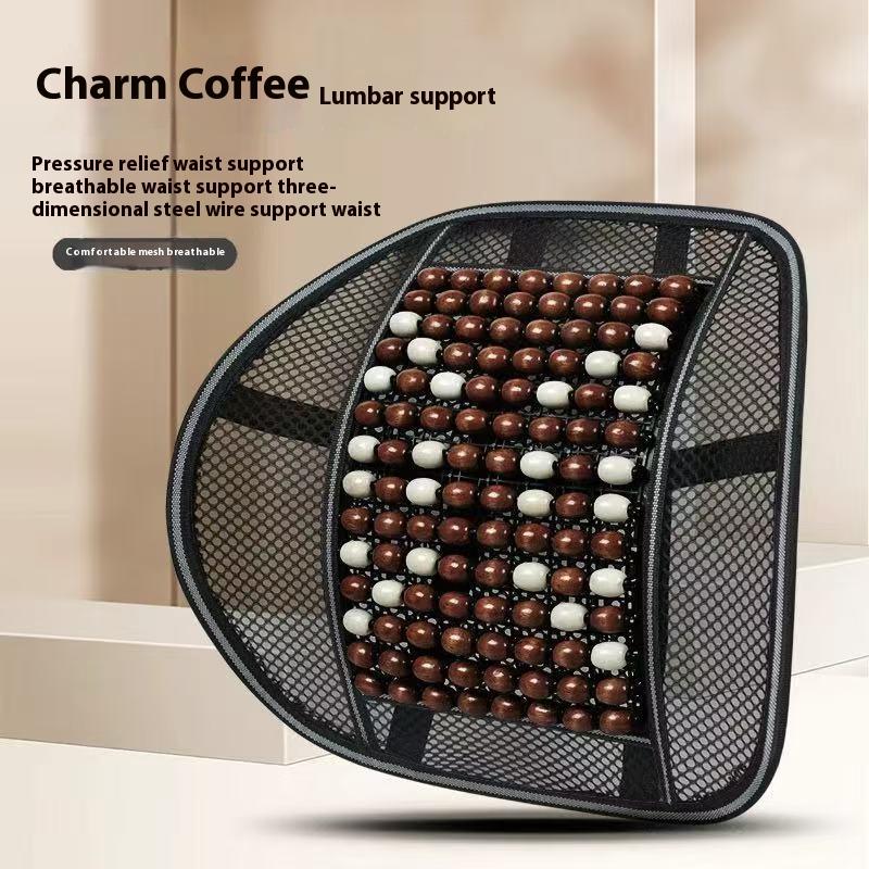 Letný Drevený Korálkový Podsedák na Autosedačku Priedušná Chladivá Podložka Univerzálna Ventilovaná Chladiaca Podložka na Sedadlo pre Všetky Ročné Obdobia