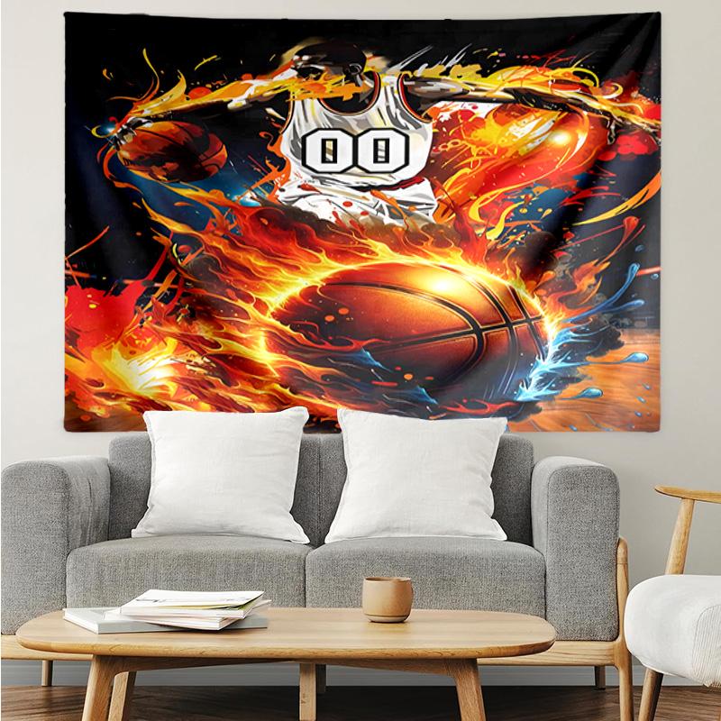 1PC Electric Football Fire K-pop music group Tapestry Accessories for Bedroom,Livingroom, dormitory Room Wall Decor Fan Birthday Gifts