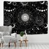 Sun Moon Tapestry Black White Starry Sky Wall Hanging Astrology Divination Matwitchcraft Hippie Mandalas Psychedelic Taiji Decor