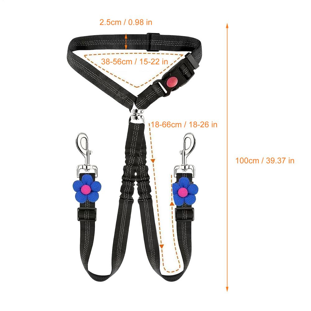 

Pet Seat Belt For Dogs Animals Harness Retractable Seat Belt Harness For Dogs In Car For Small Medium Breeds Road Trips Long чорний