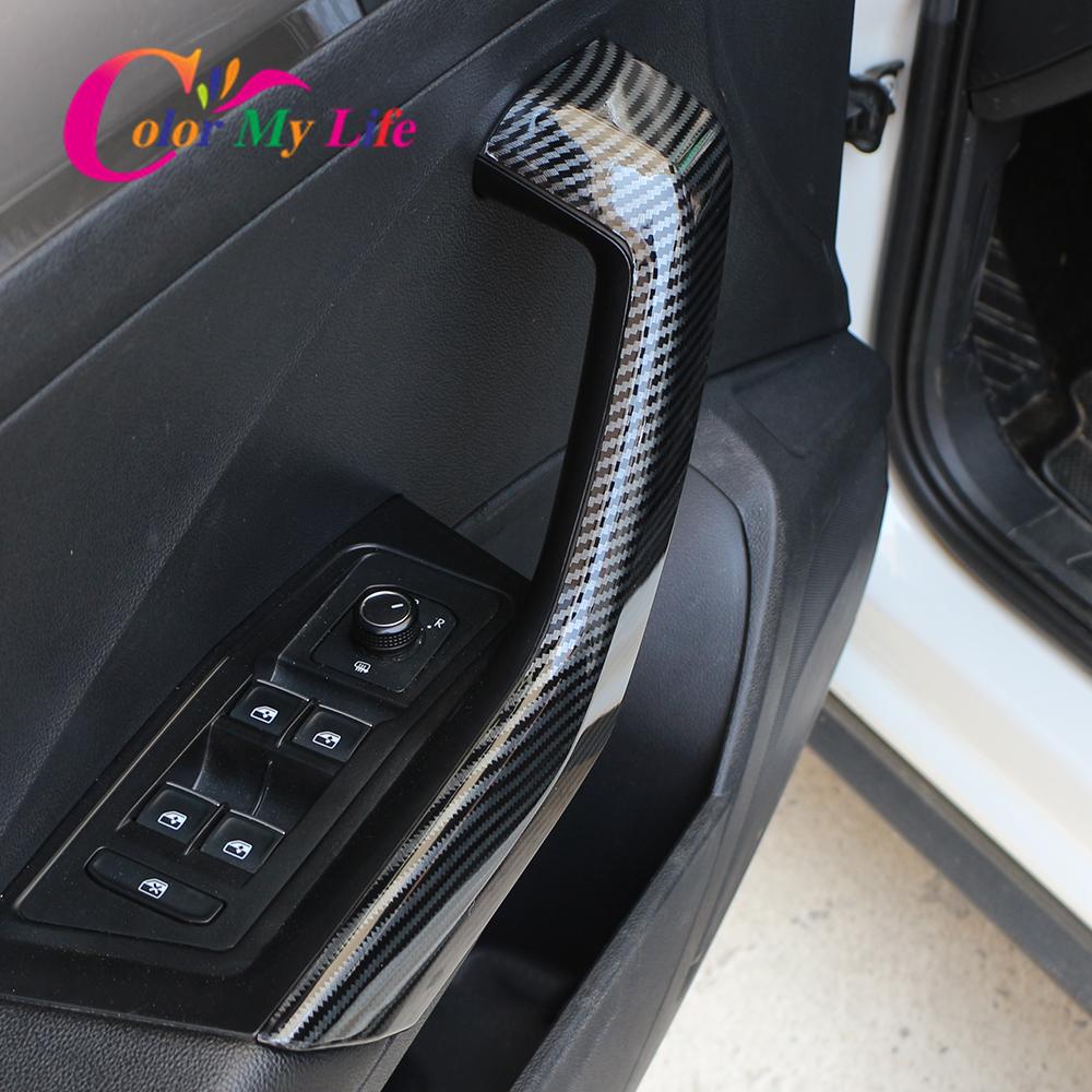 Car Door Armrest Panel Cover Sticker for VW Volkswagen Troc T-roc 2018 - 2023 Door Handle Trim