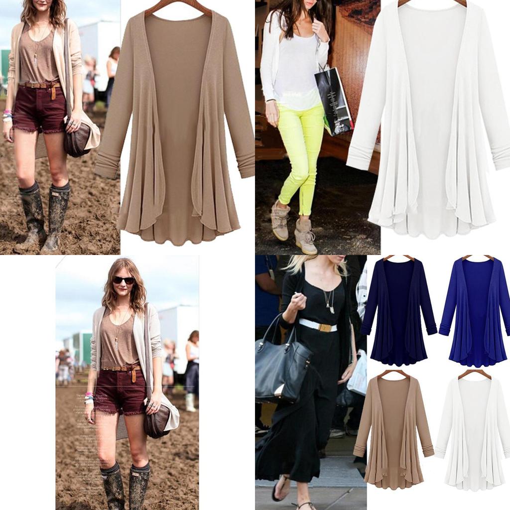 Women's Autumn Long Sleeve Slim Solid Color Knitted Sweater Cardigan Tops In Premium Quality