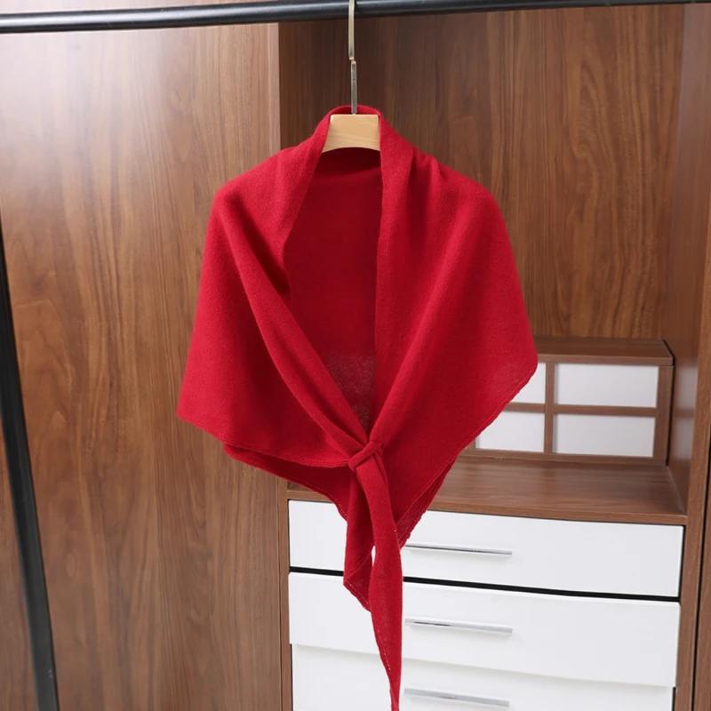 Women's 100% Cashmere Perforated Knit Shawl Wrap Casual Fashion Accessory Versatile Tie Front Winter Daily Outfit poncho scarf