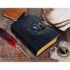 Triple Moon Leather Journal: Lapis Stone Book of Shadows
