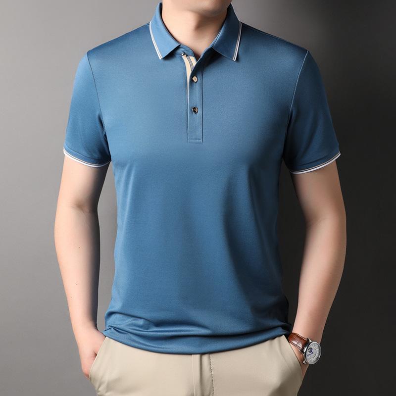 Pánské polo tričko s krátkým rukávem, business casual s límečkem, tričko pro mladé a muže středního věku, letní top