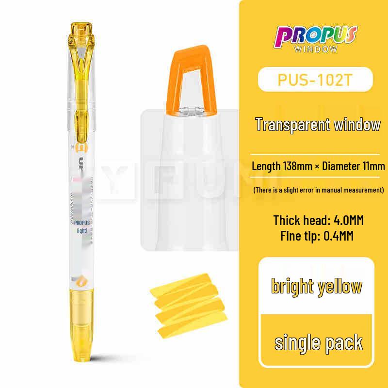 

Двусторонний флуоресцентный маркер Mitsubishi PUS-102T с видимым окном и белым корпусом Chisel Tip