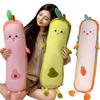 80-150Cm Cartoon Long Strip Fruit Plush Doll Pillow Cute Soft Vegetable Carrot Avocado Peach Plush Toy Home Decor Gift For Child