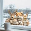 Entzückende Waldtier-Party Wohnzimmer Esszimmer Zuhause Glastüren und Fenster Dekoration Aufkleber