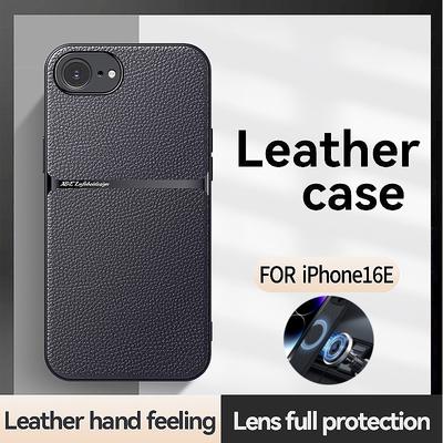 Luxe Lederen Funda Voor iPhone 16e Hoes Auto Magnetische Houder Telefoonhoes Voor iPhone 16 e iPhone16e 2025 Schokbestendig ProtectCoque