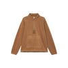 Solid Logo Stand Collar Fleece Jacket Men Outerwear Light-Brown FD7864-281