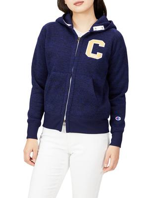 Champion Langarm Kapuzenjacke mit Schriftzug Größe S Damen Antistatisches Logo, Marine, (CW-WG102)
