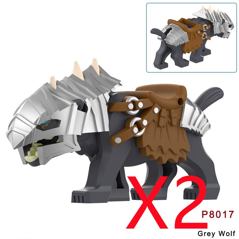 MOC Mediaeval Times Building Blocks Orc Mounts Wolf Flags Army Soldiers Character Accessories Bricks Animal Toys Gifts R064 DIY