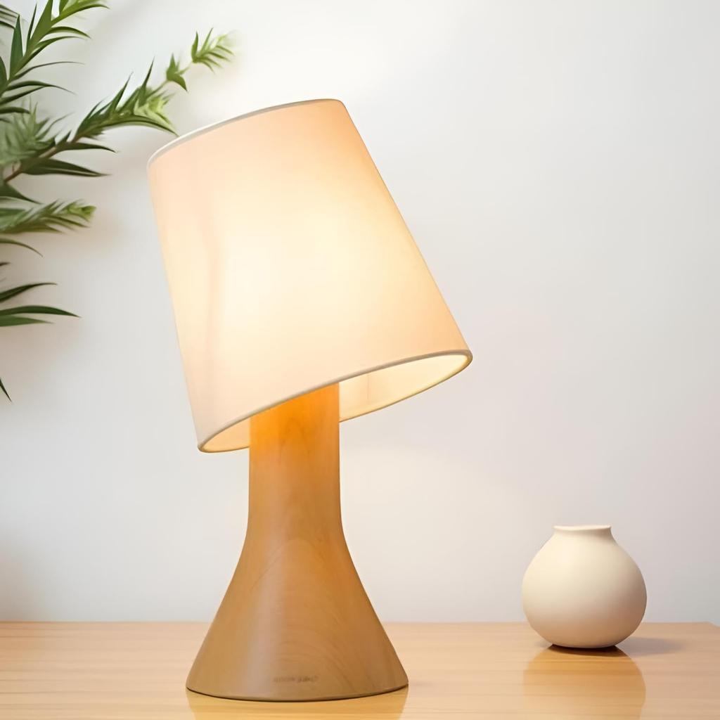 belaDESIGN Table Lamp, Indirect Lighting, Made in Germany, Beech Wood, Natural Wood, Dimmable, LED Compatible, USB Powered (Height 26cm)