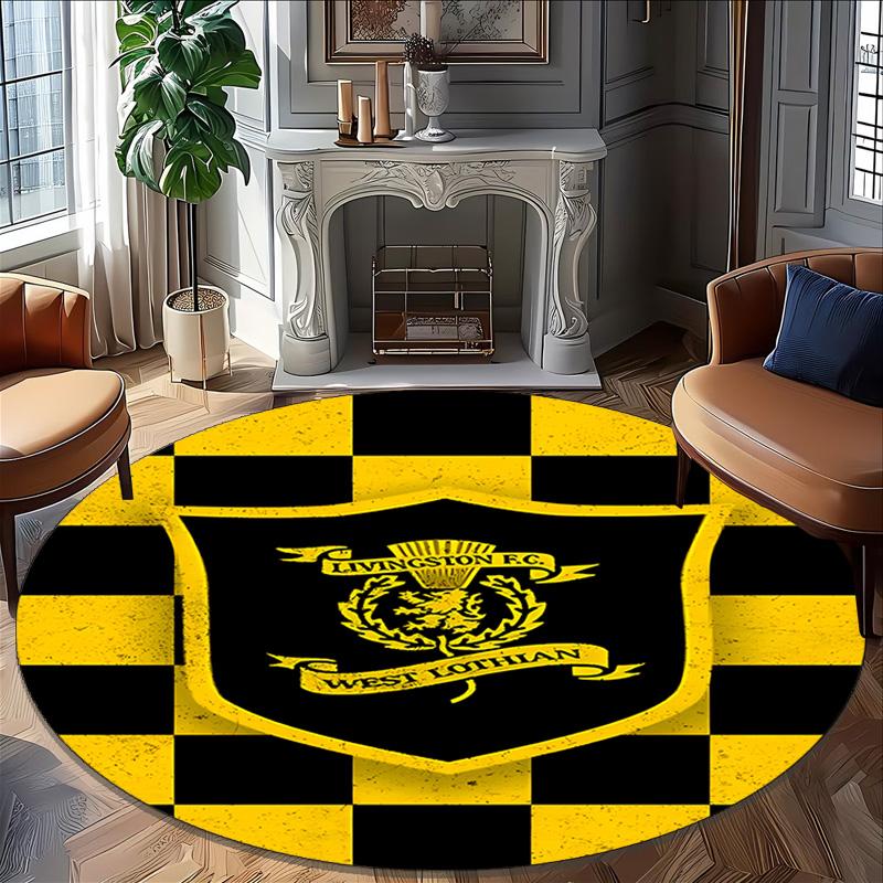 1pc Football Team (69) Print Round Carpet Chair Round Carpet Suitable for Bedroom Living Room Home Decorative Carpet