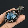 Labradorite Pendant, Handmade Gemstone 999 Copper Wire Wrapped Pendant Antique Jewelry, For Gift Silver Jewelry
