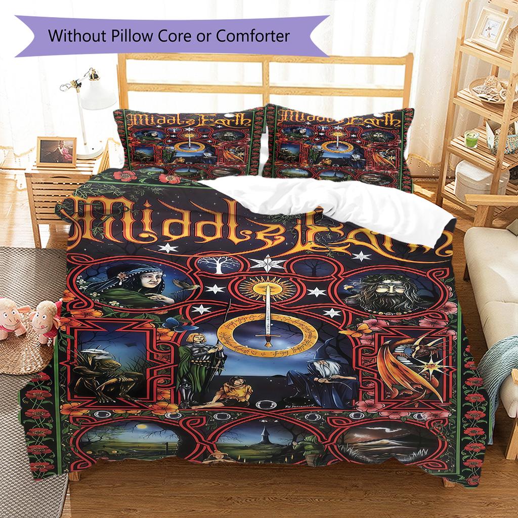 Classic Movies  Pattern Bedding Quilt Set Quilt Cover Pillowcase Home Decoration Birthday Gift (1 * Duvet Cover + 2 * Pillowcase, Without Core)