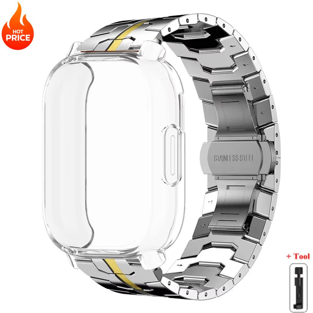 Carcasă+Curea Pentru Redmi Watch 5 Active Husa Moale din TPU Pentru Xiaomi Redmi Watch 5 Lite Brățară Metalică de Lux Brățară din Oțel Inoxidabil