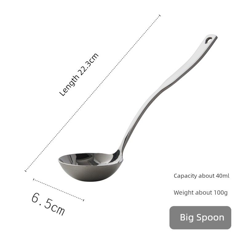Soup Spoon For Home 304 Stainless Steel Spoon Colander Long Handle Hot Pot Spoon Spoon for Soup Serving Suit Spoon Large Size Soup Spoon