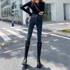 Blue-Gray Stretchy High Waist Skinny Jeans - Butt-Lifting, Tummy-Control, Leg-Lengthening, Slimming Cropped Pencil Pants for Women