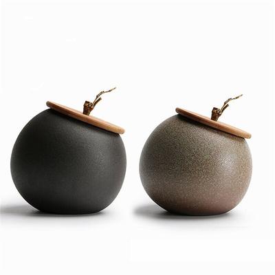 Caja de té de cerámica, tanque de almacenamiento de frutas secas, bote de cerámica gruesa, botella sellada, tarro de especias, carrito de té, regalos