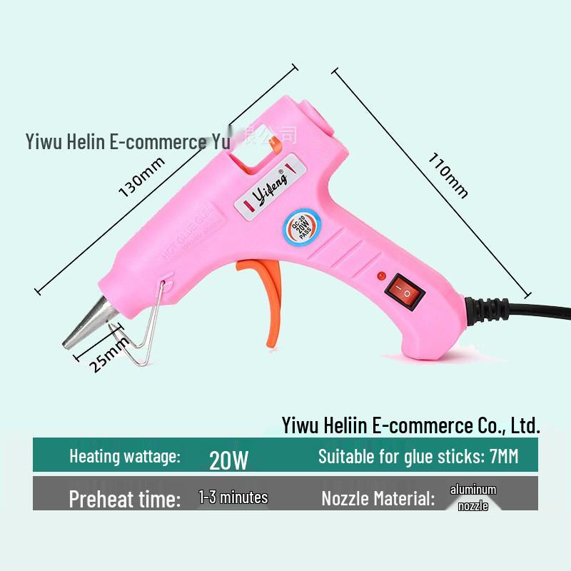 Popular 20W Hot Melt Glue Gun for DIY Jewelry and Crafts with Glue Sticks