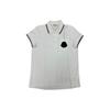 Moncler Logo Button Detail Color Block Short Sleeve Polo Shirt Women tops White 20938351600V8042034
