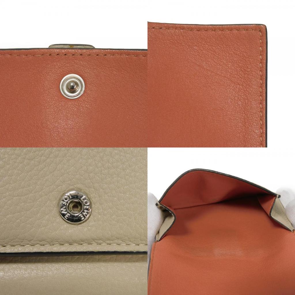 Used 12695 Trifold Wallet C660S26X03 7942 Honey Trio Color Greige Anagram Embossed Light Oat Unisex from Japan AUTHENTIC