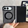 Applicable To Apple iPhoneUltra Folding Screen Mobile Phone Case Yangba Leather Pattern Magnetic Rotation Bracket Central Axis