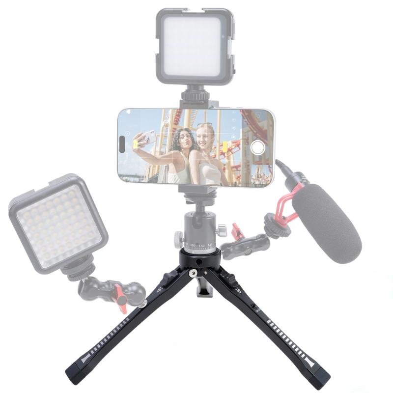 Portable Tabletop Tripod Stable Tabletop Tripod Aluminum Tripod for Cameras & Monopods for Vloggers & Content Creators