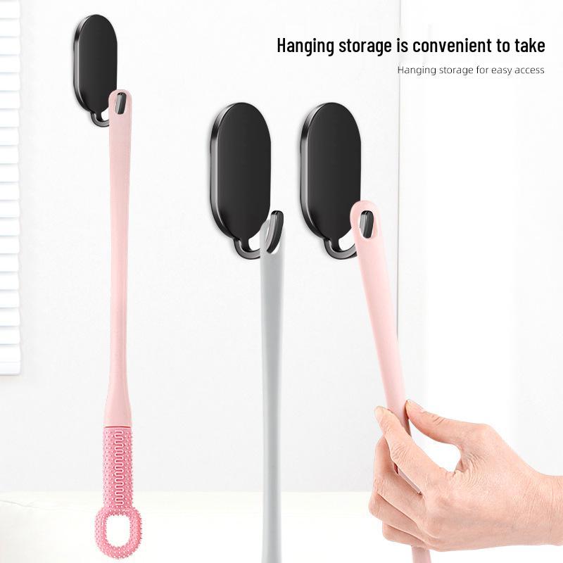 Lazy Person Long-Handled Soft Rubber Foot Brush for Callus & Dead Skin Removal