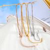 Stainless Steel Sparkling Ankle Chain Bracelet for Women, Gold Plated Trendy Minimalist Anklet, Waterproof Birthday Jewelry Gift
