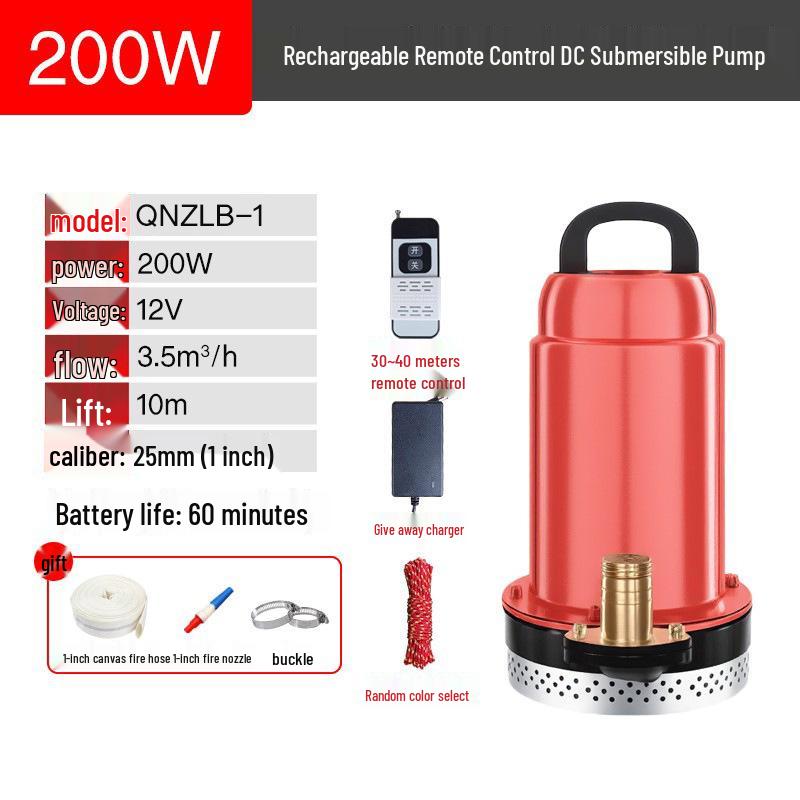 Rechargeable Wireless Remote Control Submersible Water Pump for Agricultural Irrigation