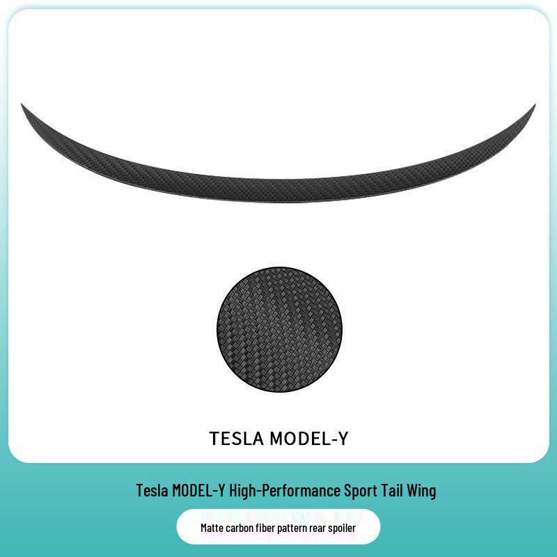Tesla Model Y/3 Carbon Fiber Rear Wing: Enhances Performance, Reduces Wind Resistance, No Drilling Required.