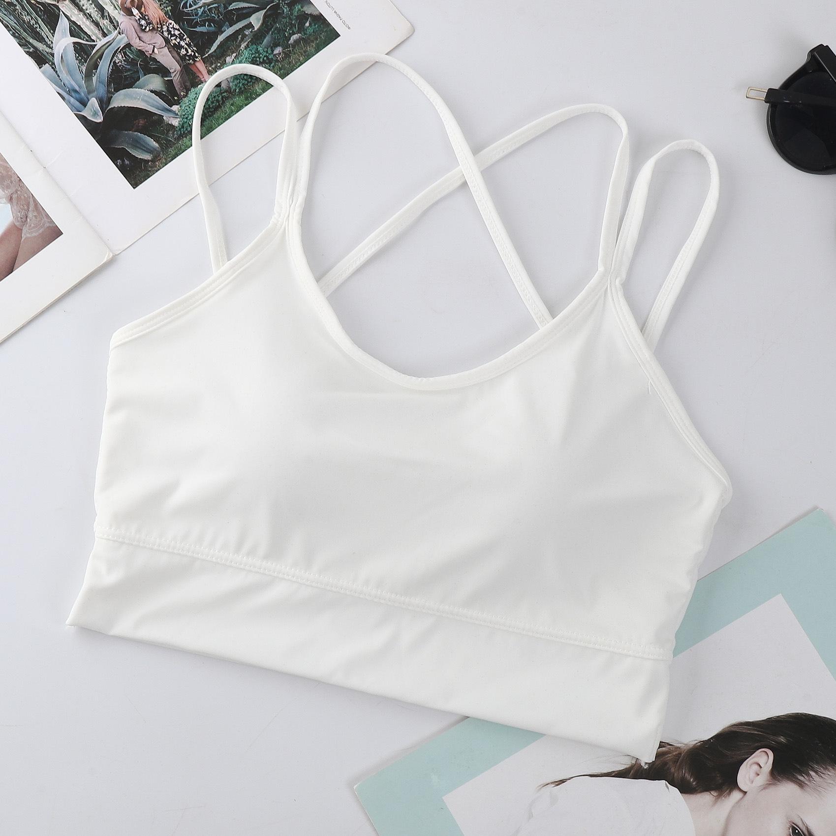 

Летний бюстгальтер из ледяного шелка с перекрещенными бретелями и фиксированными чашками One Size (Fits 80-130 jin) белый