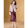 New Chinese Style Embroidered Satin Two-Piece Dress