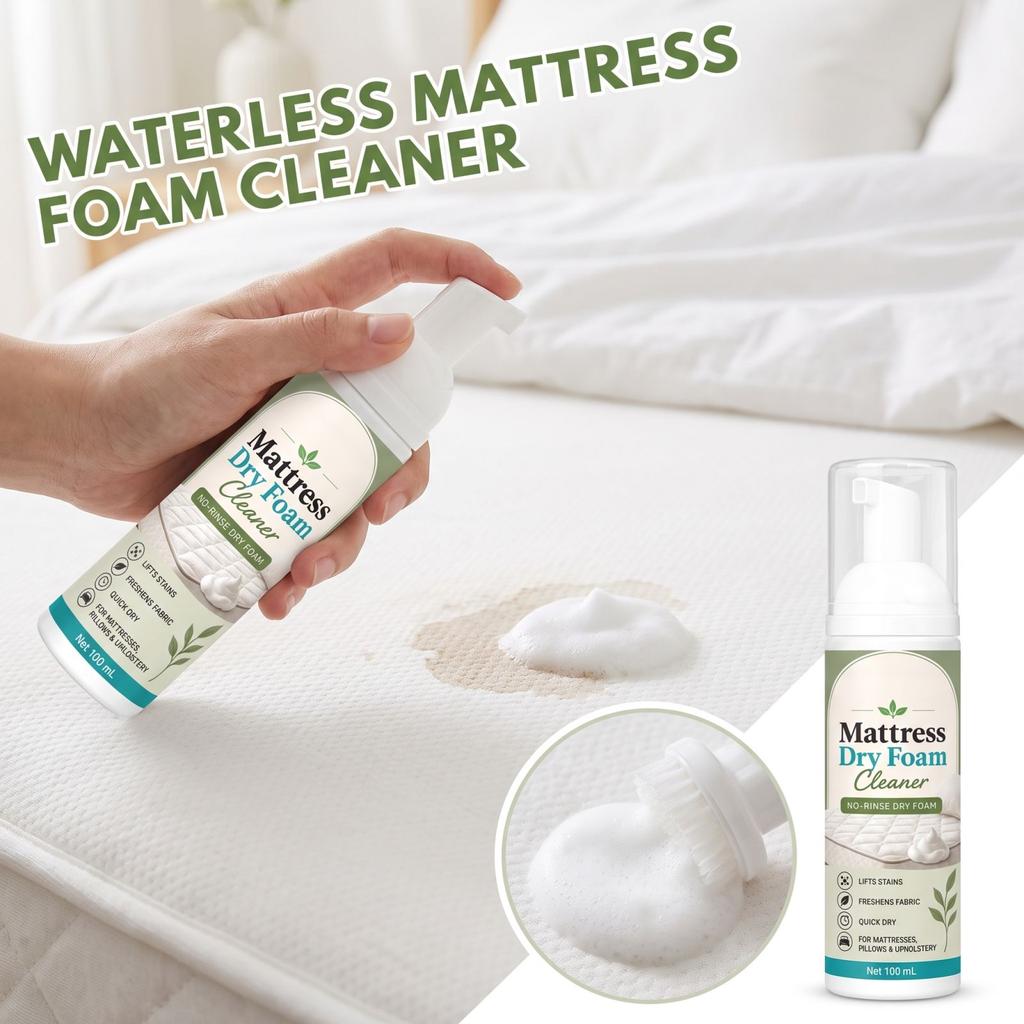 Detergente Schiuma per Materassi, Schiuma per Pulizia a Secco Senza Acqua, Macchie di Sudore e Odori - 100 ml