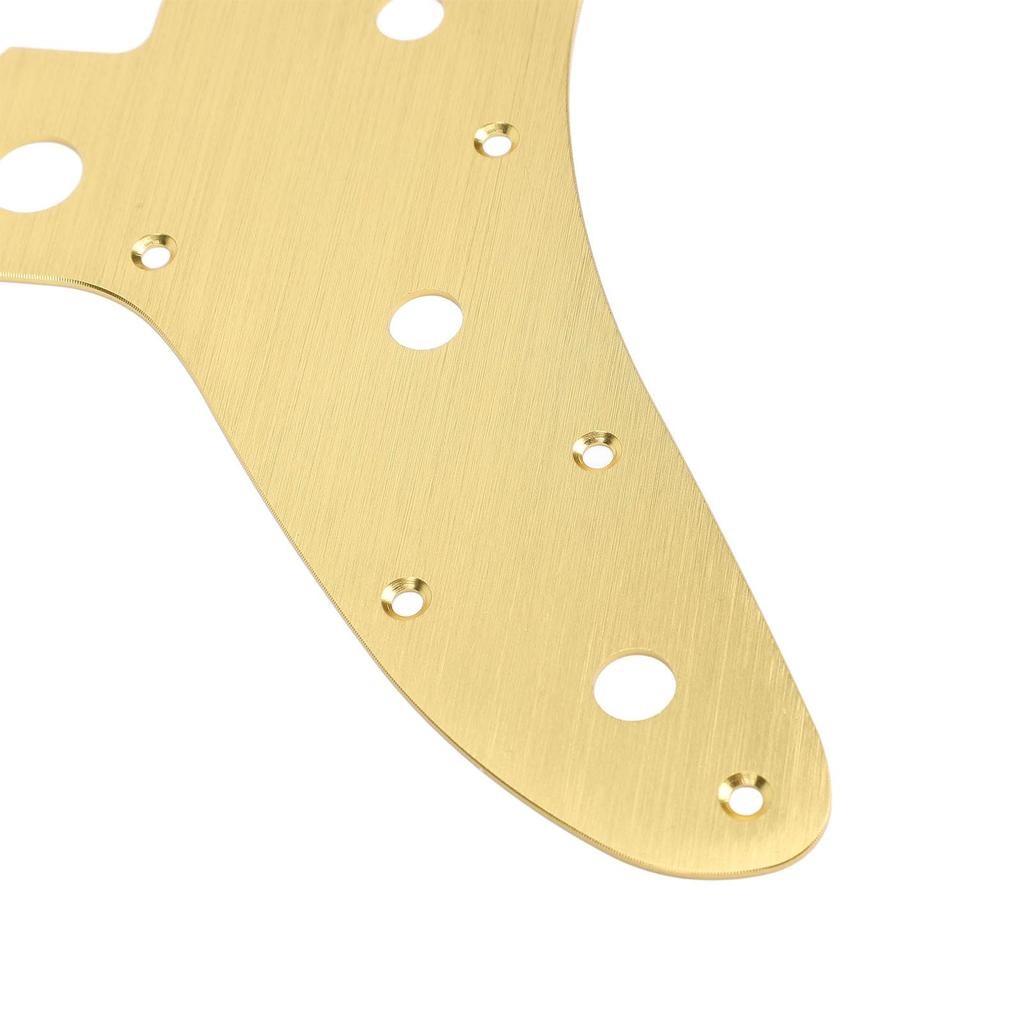 13-Hole Electric Guitar Pickguard with Scratch Plate, for Jazzmaster, Squier, and Classic Vibe Guitars, Vintage Style with Aluminum Alloy Shell (Gold)