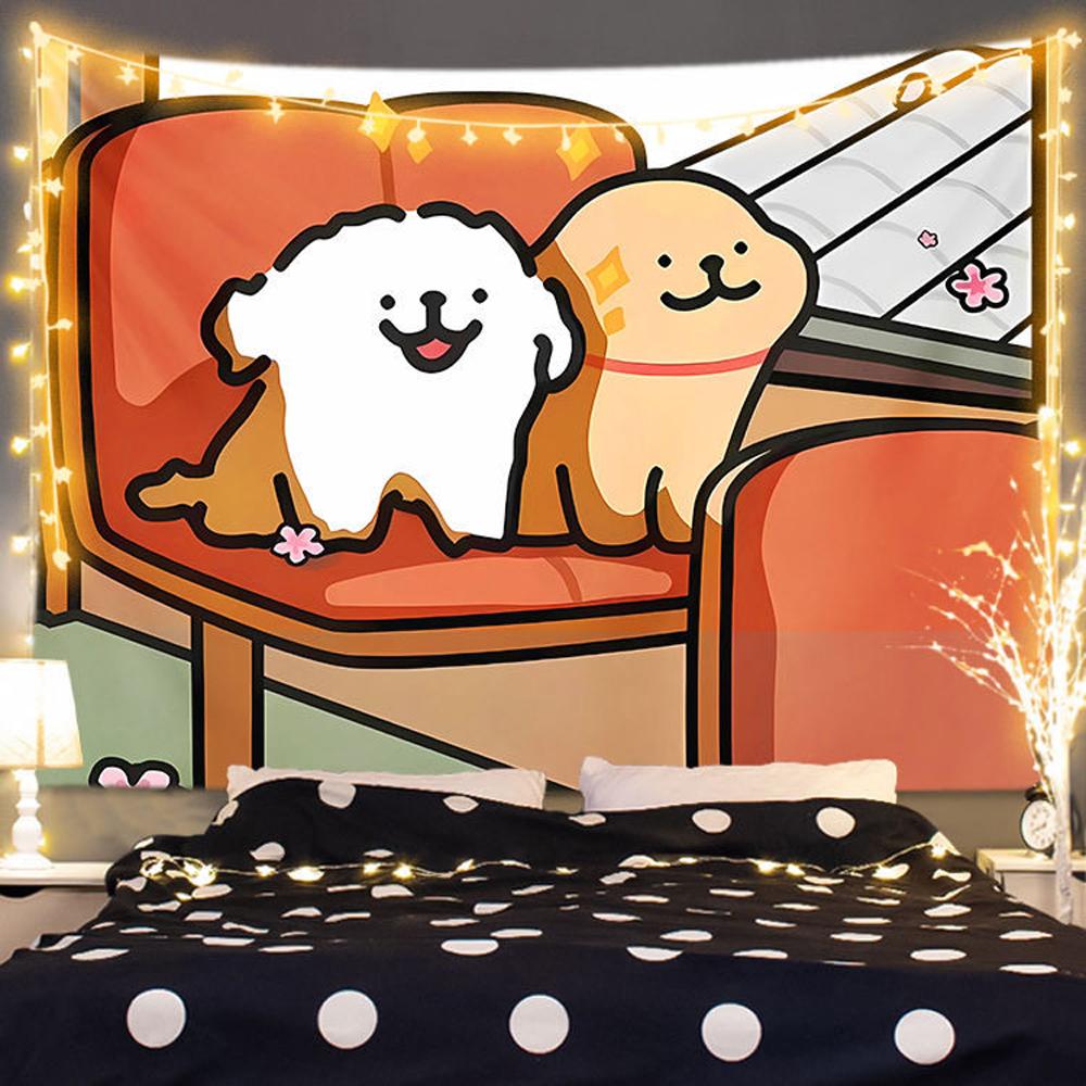 

Line Friends Щенячий Мультяшный Аниме Гобелен Свежий Стиль Декоративный Комната Общежитие Фото Фон Настенное Искусство Ткань 74x94cm(29x37in)