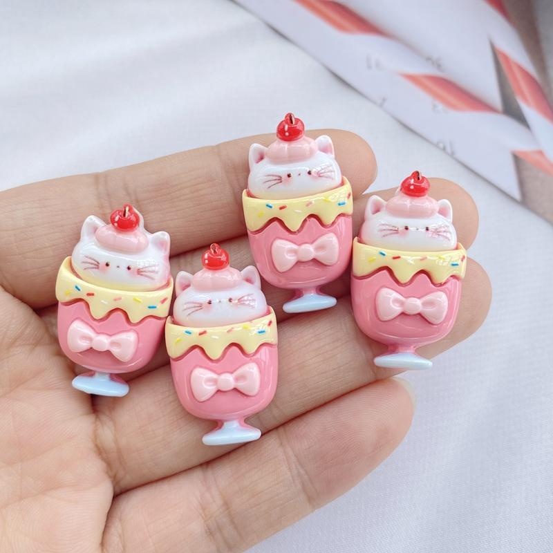 10 Pcs New Cute Cartoon Little Girl, Cat Series Flat Back Resin Scrapbooking DIY Jewelry Hairpin Craft Decoration Accessorie