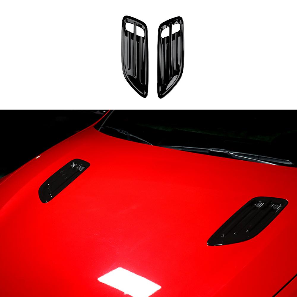 

For Stinger 2018-2026 Auto Black ABS Car Hood Air Intake Exhaust Ventilation Grille Frame Vent Cover Trim External Accessories чёрный