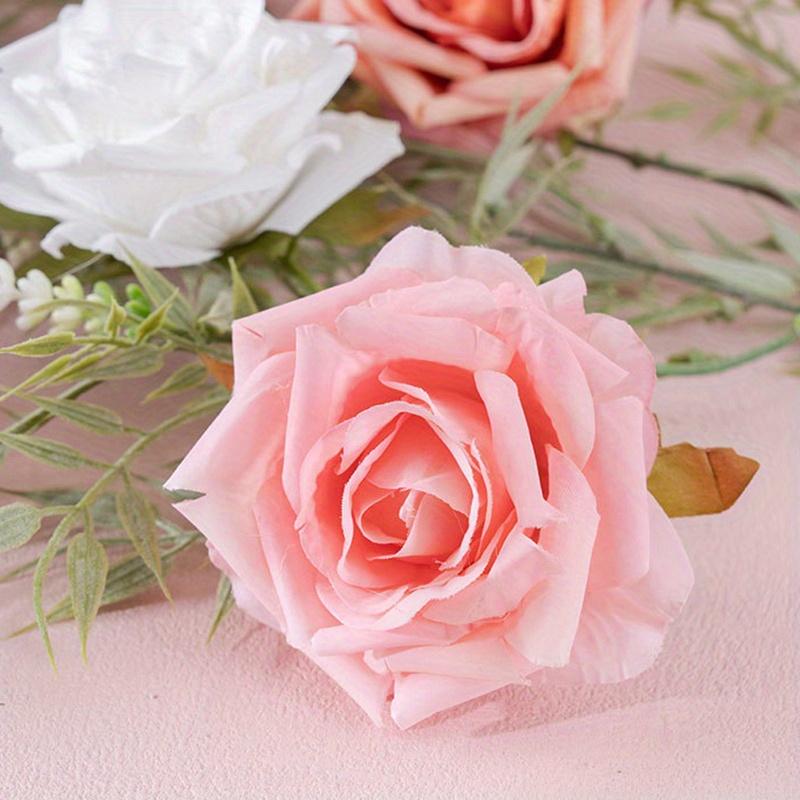 10pcs Color Rolled Edge Rose Head Simulated Flower Home Decoration DIY Wedding Bouquet Flower Arrangement Valentine's Day Party Home Table Decoration