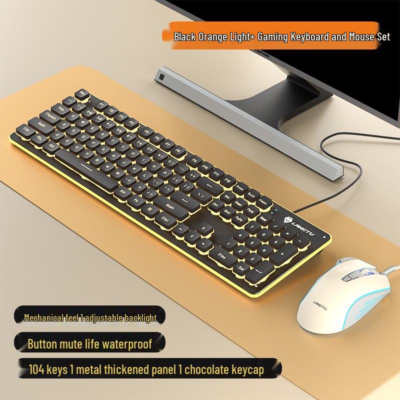 Langtu Wired Backlit Mechanical Keyboard for Office and Laptop Typing (Girls Edition)