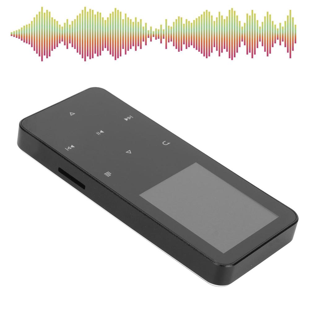 Portable MP3 Player with Bluetooth, 1.8-inch, Built-in HD Speakers, FM Radio, E-Book, HiFi Sound, Mini Design, for Sports and Running (Black)